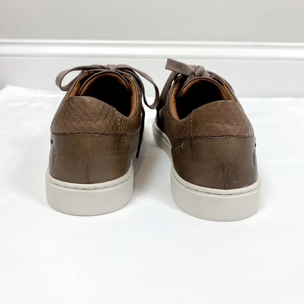 FRYE Ivy Low Lace Leather Embossed Sneakers